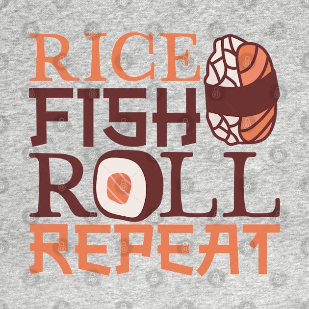 Rice Fish Roll Repeat - Sushi by Modern Medieval Design